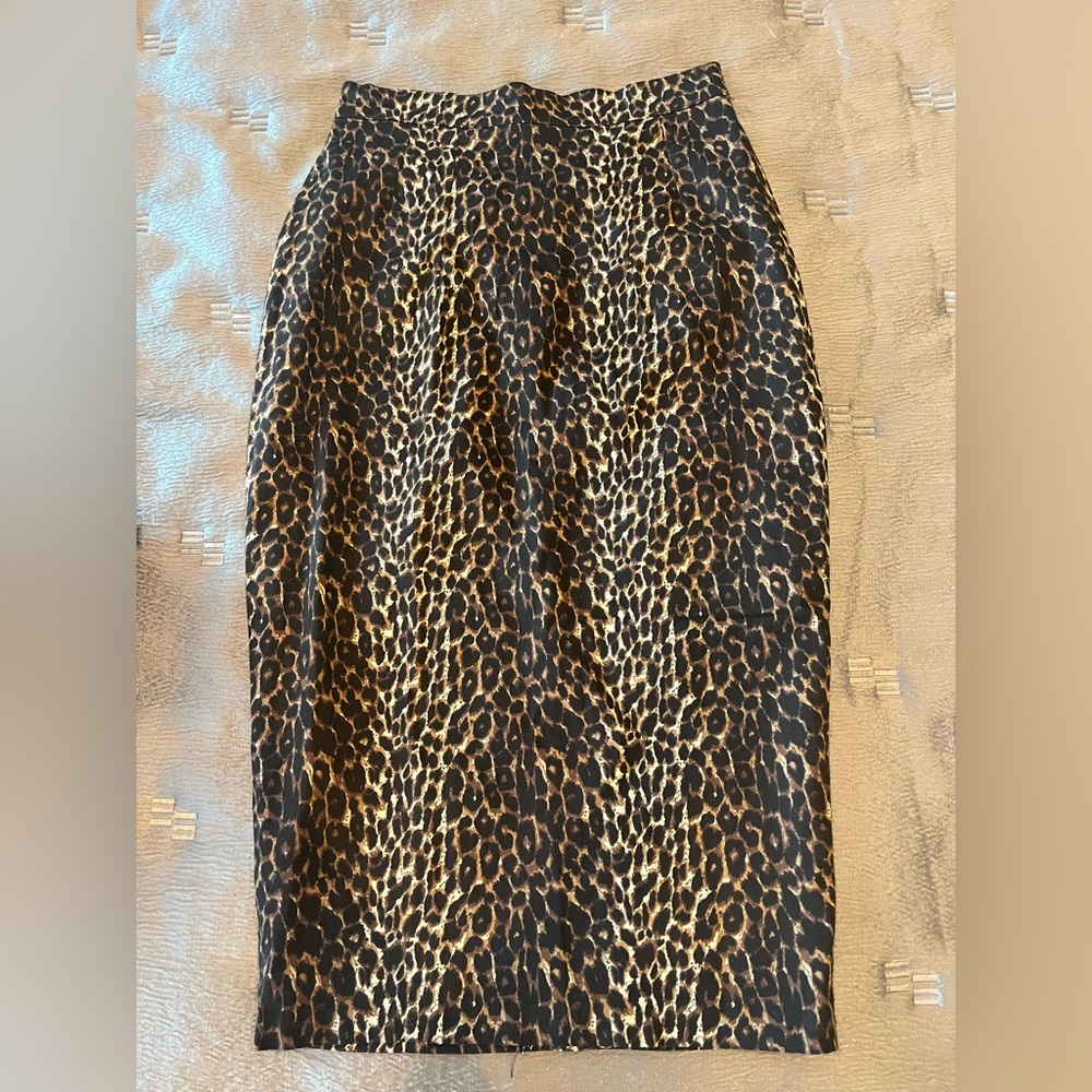 Vixen by Micheline Pitt leopard pencil skirt. NWOT